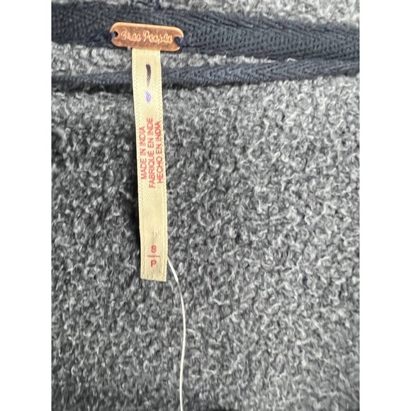 Free People Jimi Sweatshirt Size Small Blue Cream Pullover Hooded - Picture 7 of 8